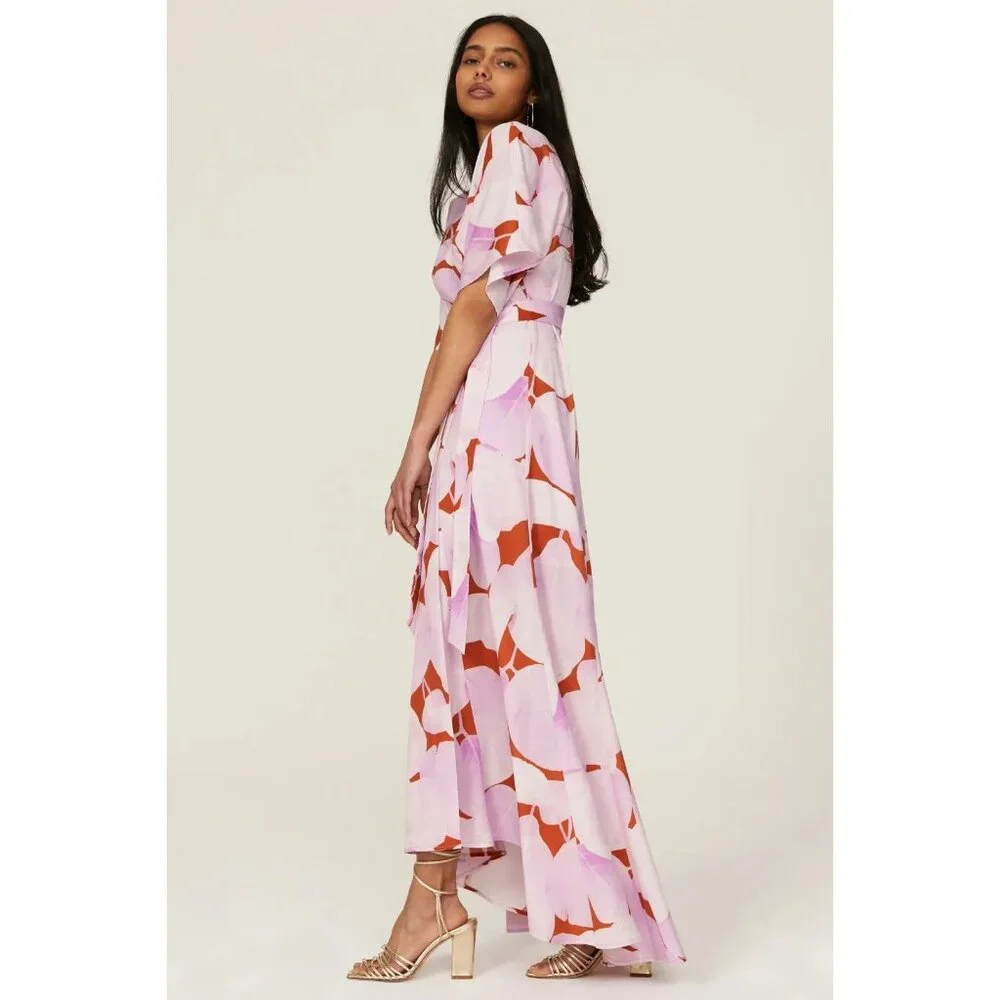 Hutch Floral Wrap Maxi in Pink Purple - Picture 3 of 10